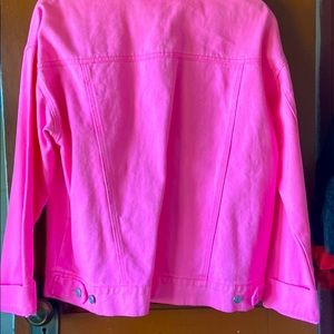 Forever 21 size L hot pink jean jacket. Worn once, does have pockets.